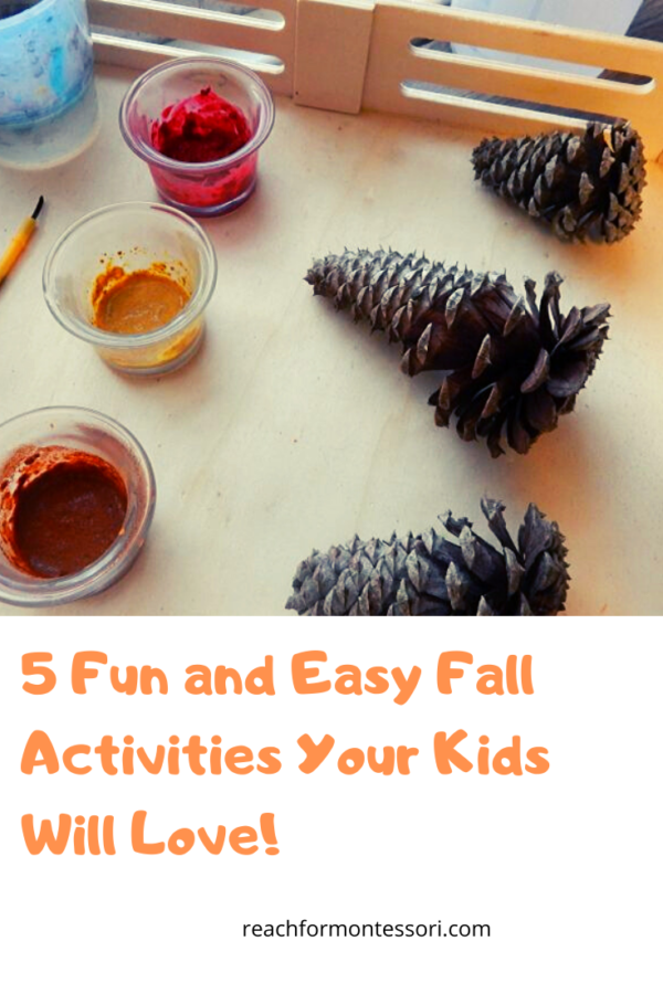 pinterest Montessori Fall activities graphic.