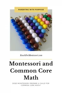 Montessori colored math beads