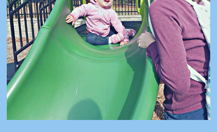 Toddler on slide. Why Good job is harmful pintertest image.