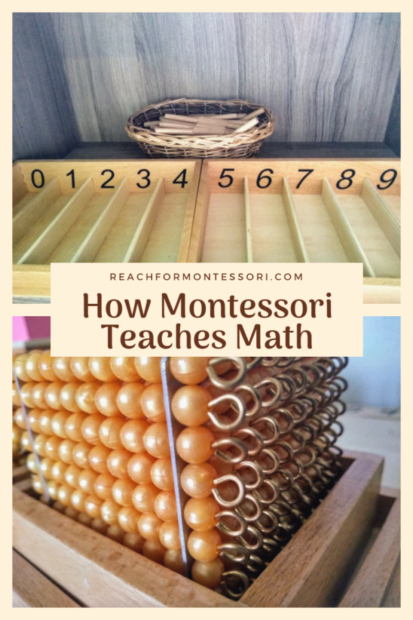 Montessori spindle box and Montessori golden beads