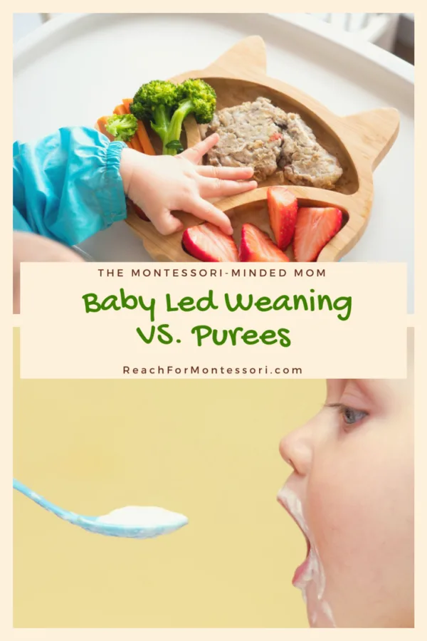 baby led weaning vs purees pinterest image