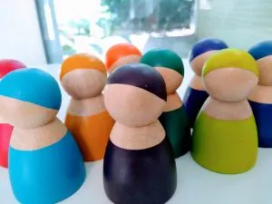 Wooden peg dolls