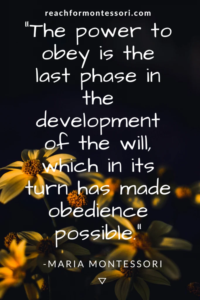 Montessori quote on obedience