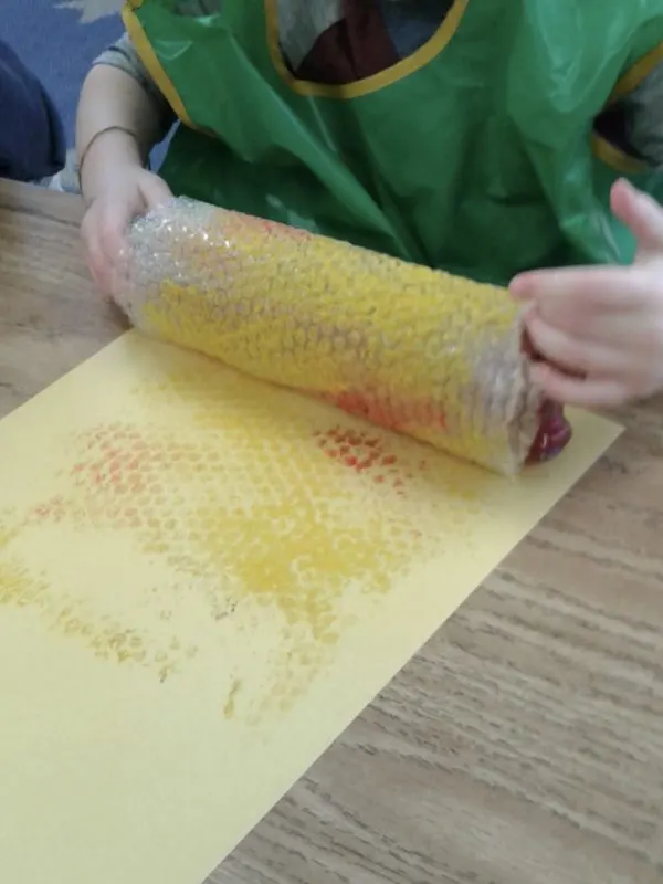 Bubble wrap process art