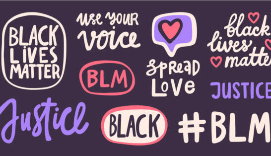 Montessori and Race: black lives matter, justice, spread love graphic art.