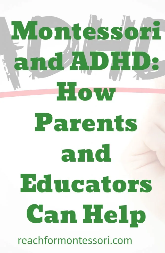 Montessori and ADHD Pinterest Text