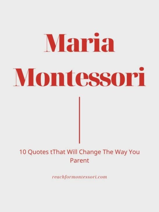 Maria Montessori quotes Pinterest image.