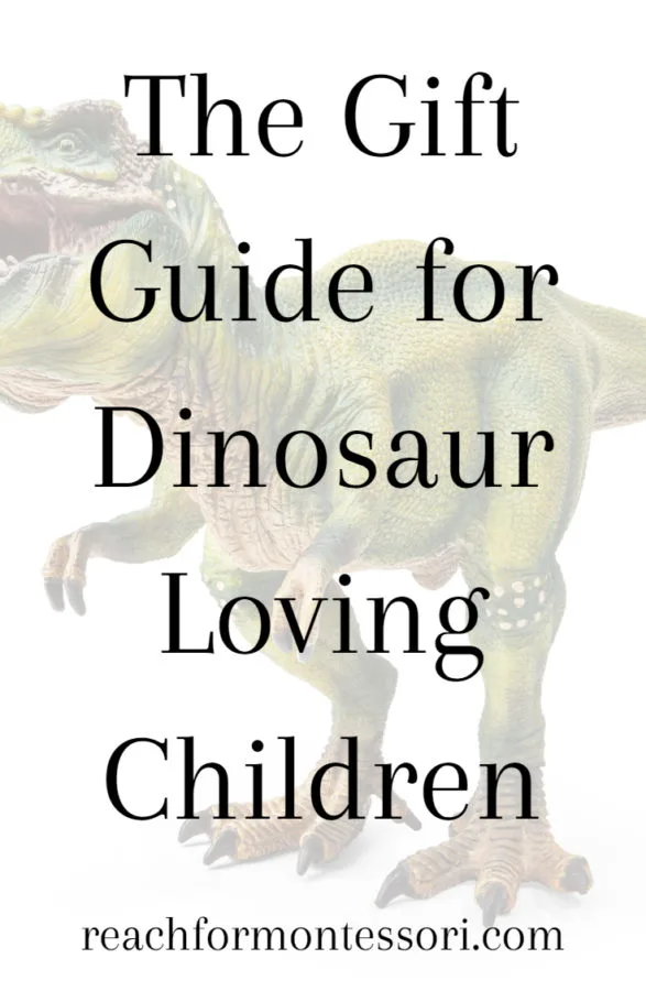 Dinosaur gifts for kids pinterest graphic.