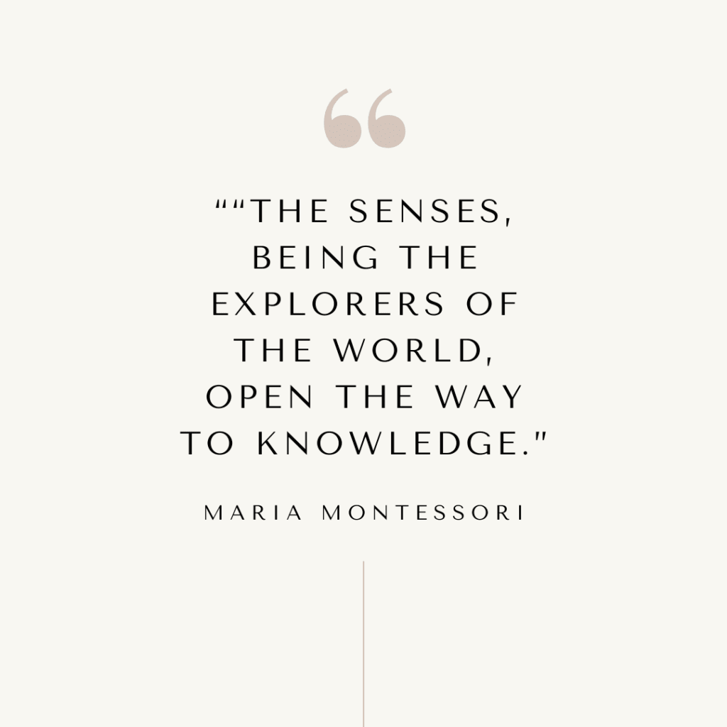Maria Montessori quote on the senses.