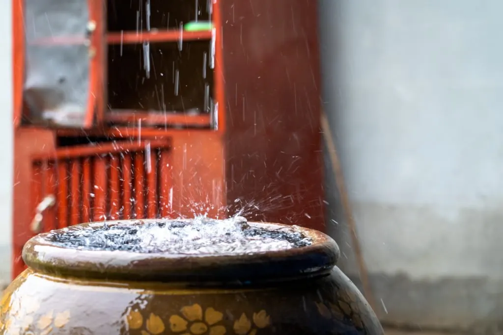 water dripping in jug