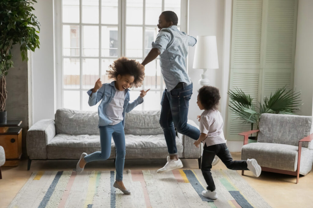 children dancing to music