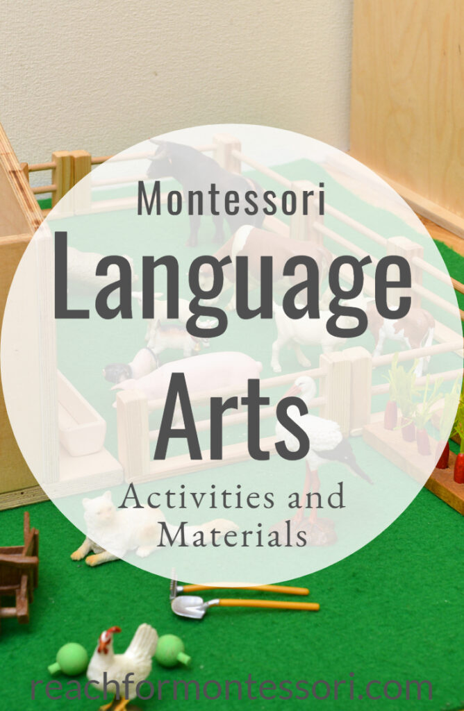 Montessori language activities and materials pin.