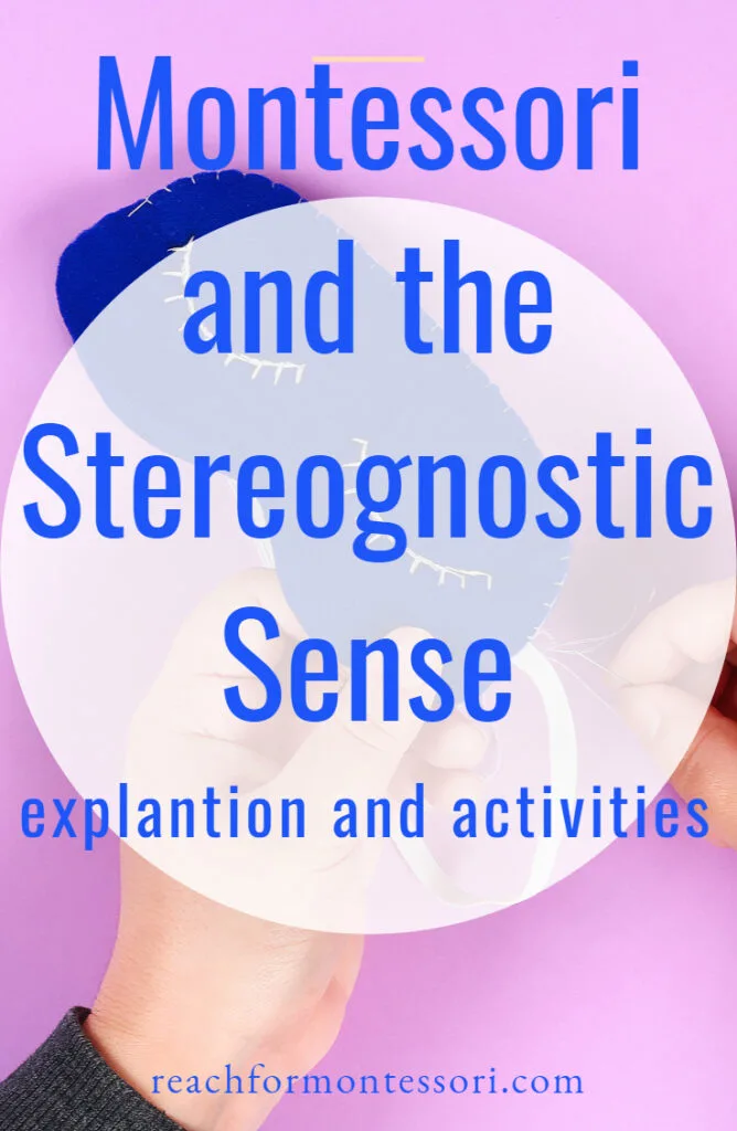 montessori and stereognostic sense pin.