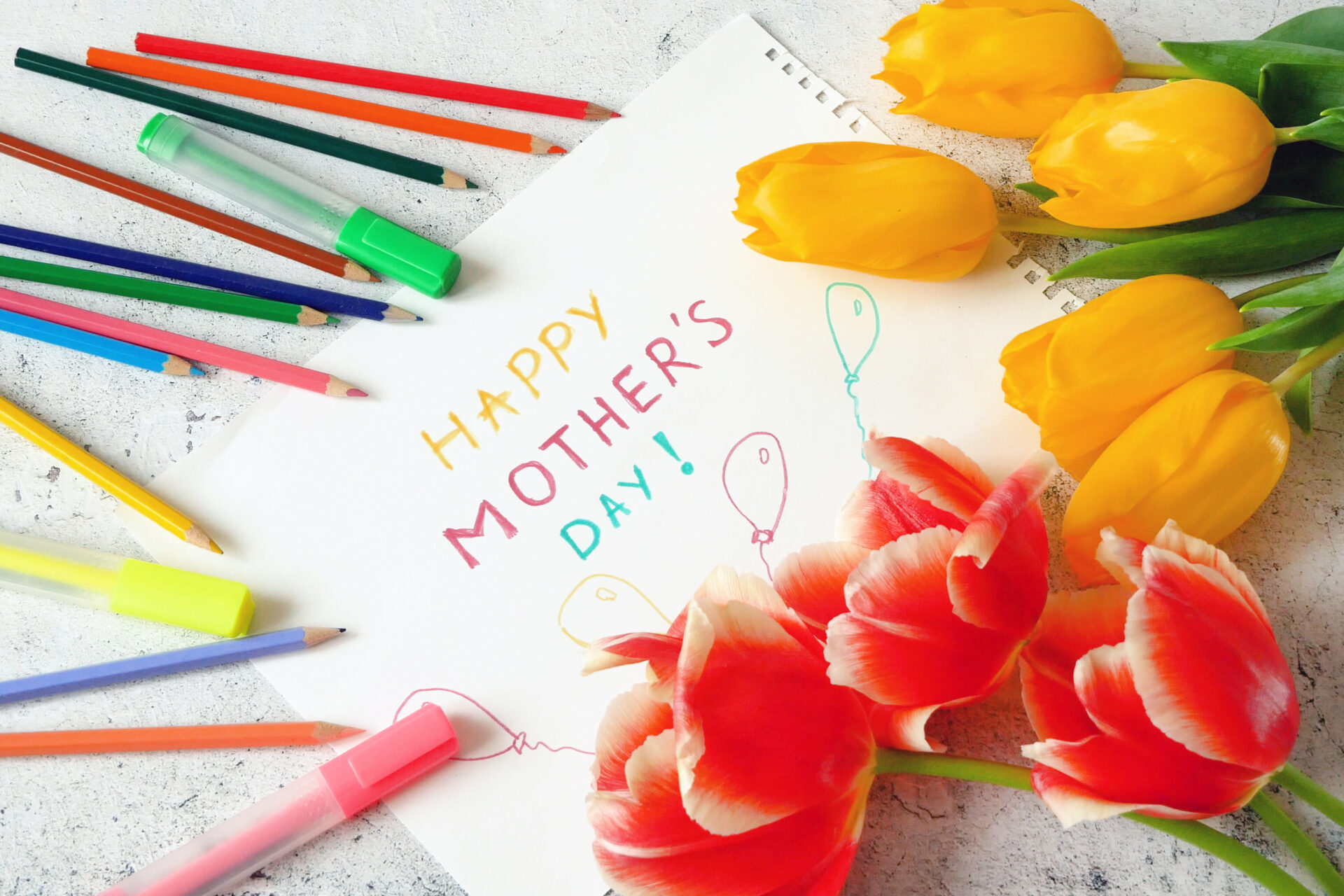 Mother's Day craft with flowers.