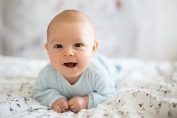image of baby doing tummy time.