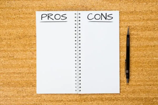 image of list of pros and cons of montessori education.