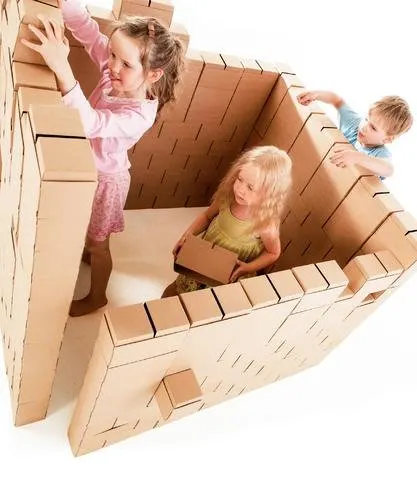 image of large cardboard building blocks.