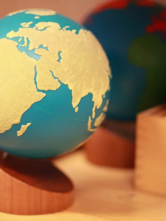image of Montessori sandpaper globe.