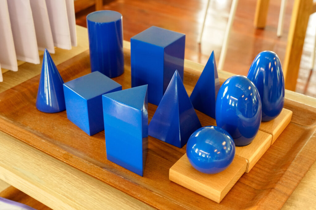 image of the Montessori geometric solids.