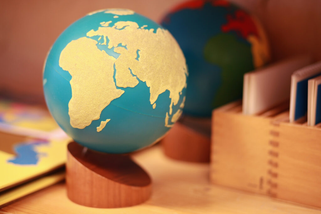image of Montessori sandpaper globe.