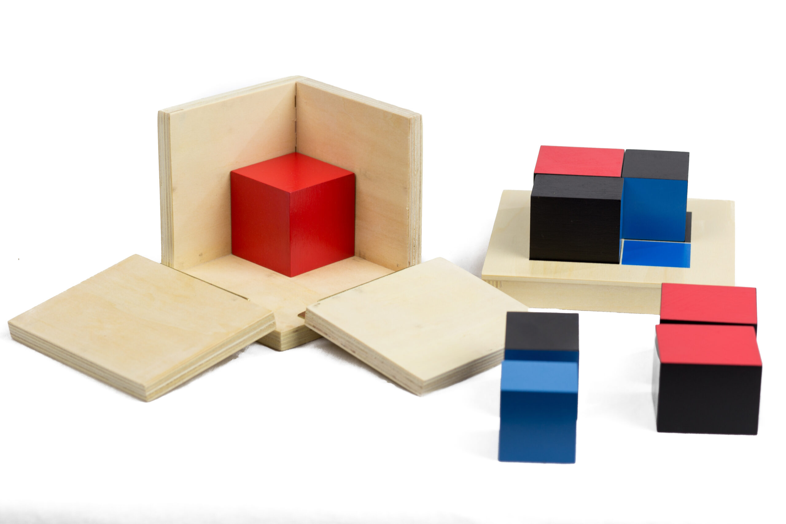 Wooden Montessori Educational Material Binomial Cube 