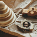 image of wooden montessori 1 year old toys.