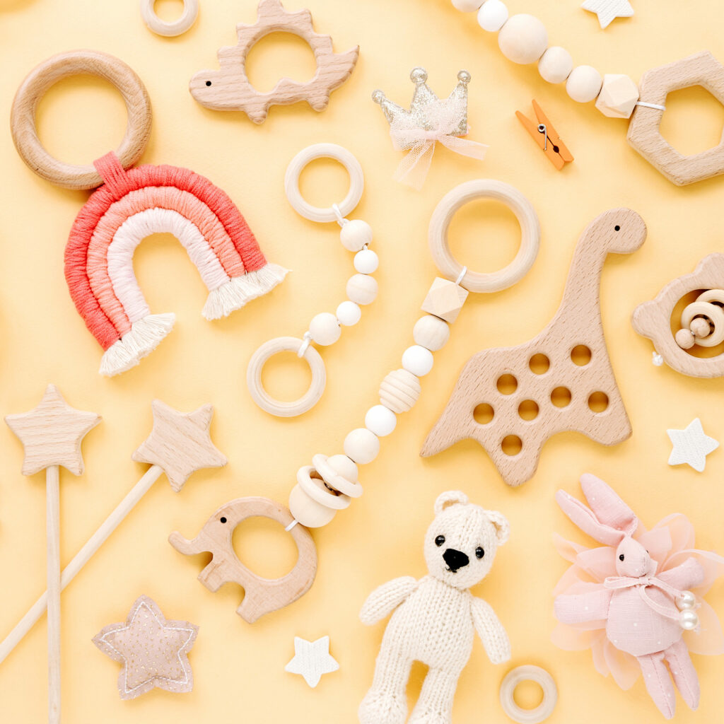 image of a variety of montessori toys for 6-month-old.