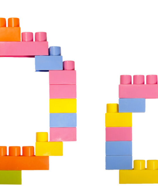 Image for letter D formed from lego toys.