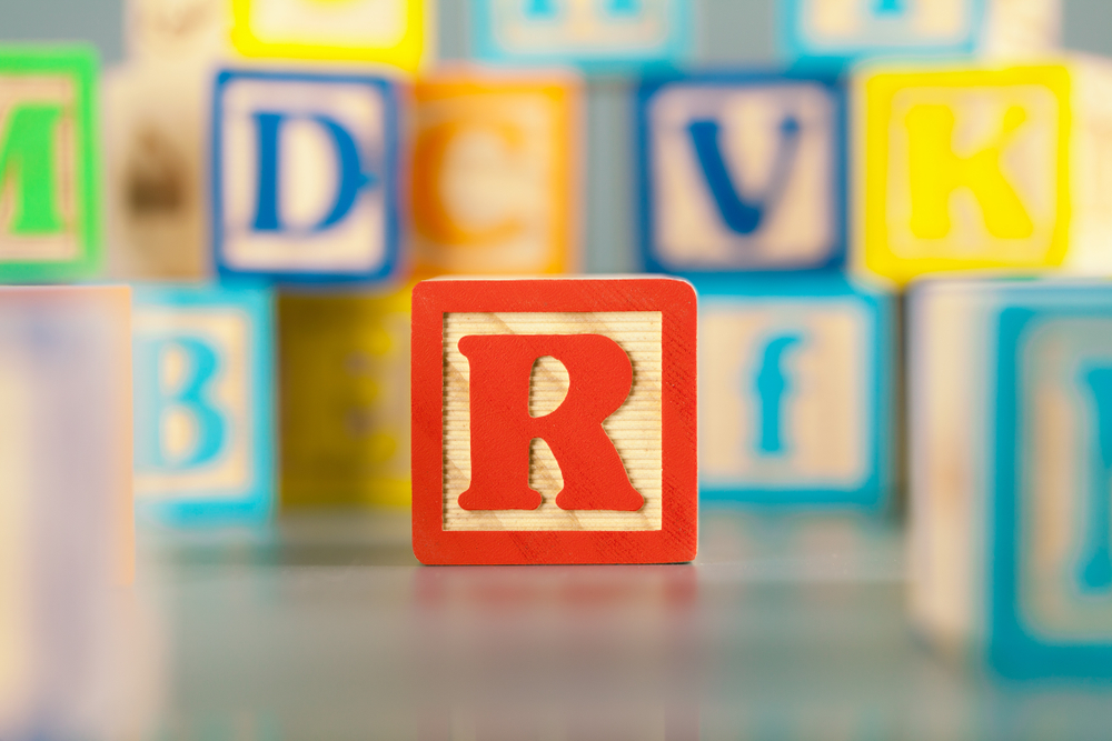 Image of letter R block toy for toys that start with R article.