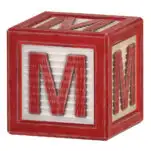 image of a letter M block for the toys that start with M post.