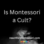image of black background and smoke with text overlay that reads is Montessori a cult?